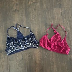 Free People Intimately Bralette Lot S Blue Red